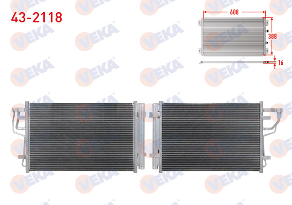 VEKA 43-2118 | Klima Radyatörü Hyundai i30 (Fd) 1.4İ A-T / M-T 2007-2011
