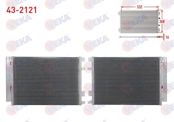 VEKA 43-2121 | Klima Radyatörü Hyundai Accent Blue 1.6 CRDI 2012 -