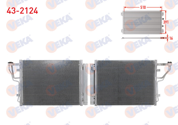 VEKA 43-2124 | Klima Radyatörü Hyundai i30 (Fd) 1.6 CRDI 2007-2011