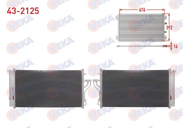 VEKA 43-2125 | Klima Radyatörü Hyundai Ix35 (Lm) 1.6 GDI 2010 -