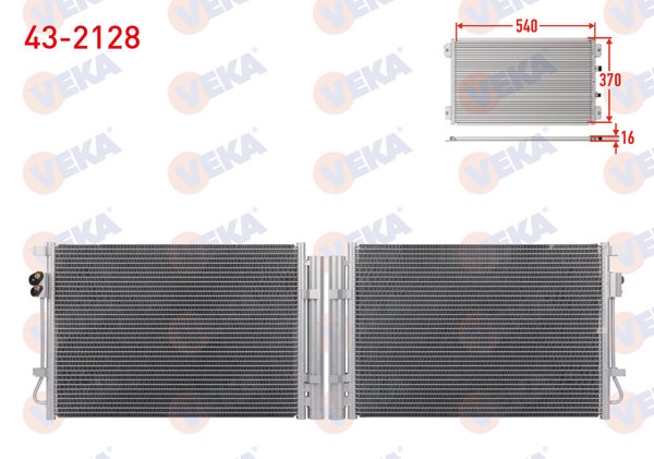 VEKA 43-2128 | Klima Radyatörü Hyundai i20 (Gb) 1.4 2015 -