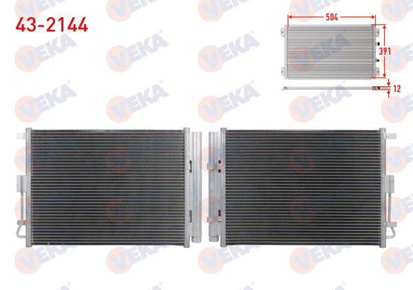 VEKA 43-2144 | Klima Radyatörü Hyundai i30 (Gd) 1.6 T-GDI 2011-2017
