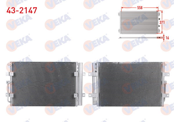 VEKA 43-2147 | Klima Radyatörü Hyundai H100-H100 Kamyonet 2.5 D 2004 -