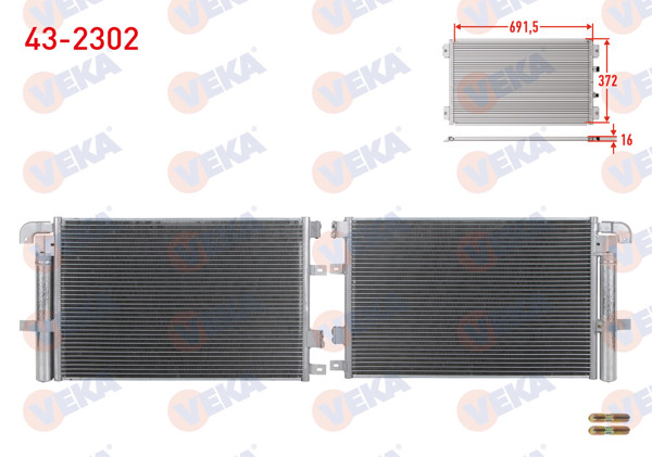 VEKA 43-2302 | Klima Radyatörü Jaguar Xf 2.0-2.2 D-2.7 D-3.0 D 2008-/ S Type 2.7 D 1999-2009