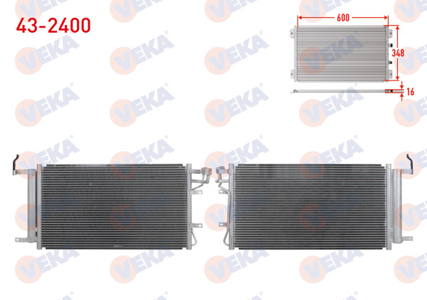 VEKA 43-2400 | Klima Radyatörü Kia Cerato (Ld) 1.5 CRDI A-T / M-T 2004-2012