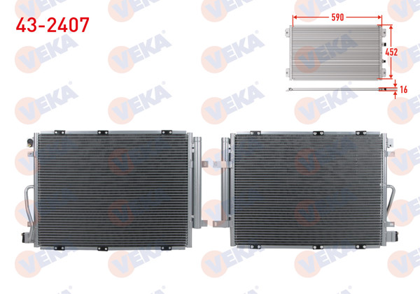 VEKA 43-2407 | Klima Radyatörü Kia Sorento I (Jc) 2.5 CRDI A-T 2006-2009