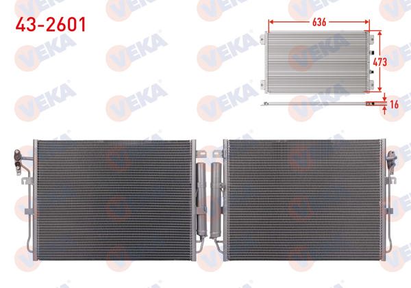 VEKA 43-2601 | Klima Radyatörü Land Rover Discovery III (Taa) 2.7 V6 TDI 2004-2010