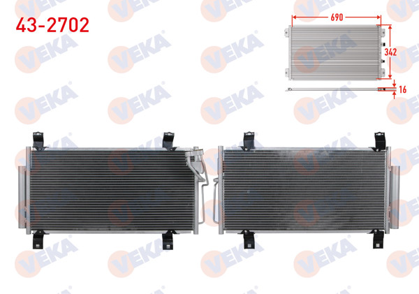VEKA 43-2702 | Klima Radyatörü Mazda 6 (Gh) 2.0 Mzr 2007-2012