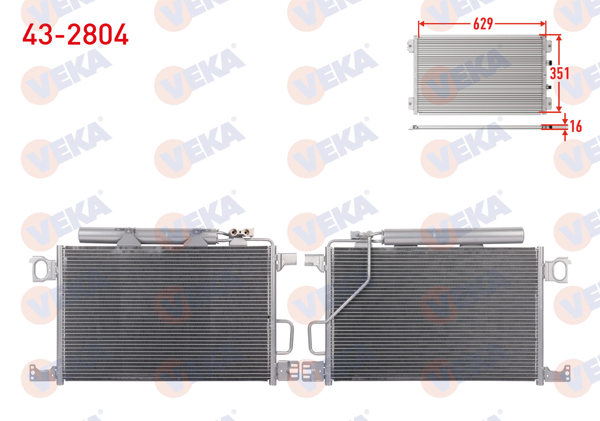 VEKA 43-2804 | Klima Radyatörü Mercedes C Serisi (W203) C 200 2000-2006