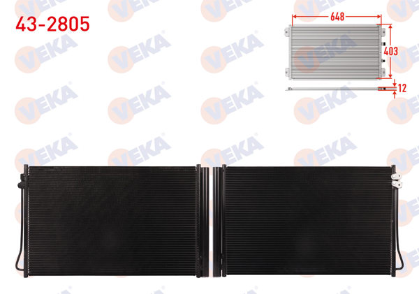 VEKA 43-2805 | Klima Radyatörü Mercedes Vito (W447) 114 CDI 2014 -