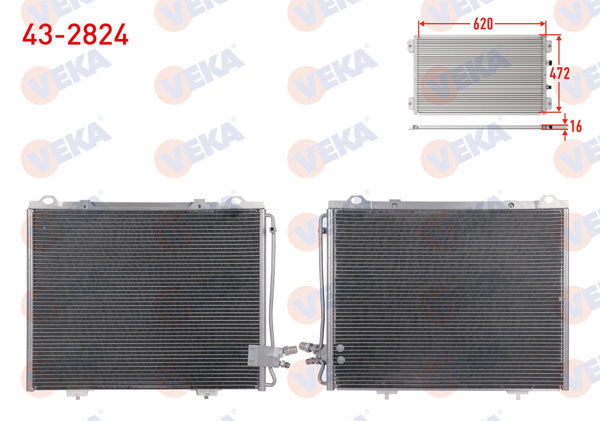 VEKA 43-2824 | Klima Radyatörü Mercedes E Class (W210) E 200 1995-2002