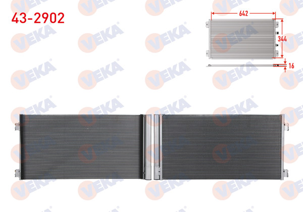 VEKA 43-2902 | Klima Radyatörü Mini Cooper (R56) 1.6İ-1.6 D 2010-/ Cooper One 1.4İ-1.6İ 2010 -