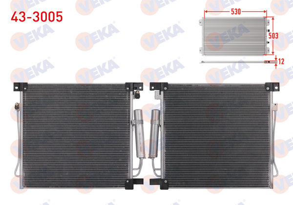 VEKA 43-3005 | Klima Radyatörü Mitsubishi L 200 (Kj_,Kk_,Kl_) 4X4 2.4 Dı-D 2015 -