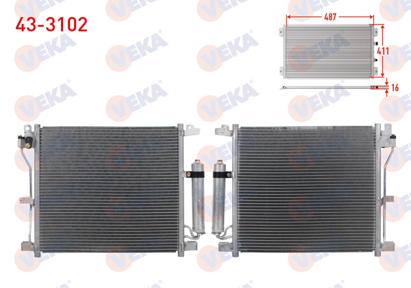 VEKA 43-3102 | Klima Radyatörü Nissan Juke 1.5 DCI M-T 2010-2014