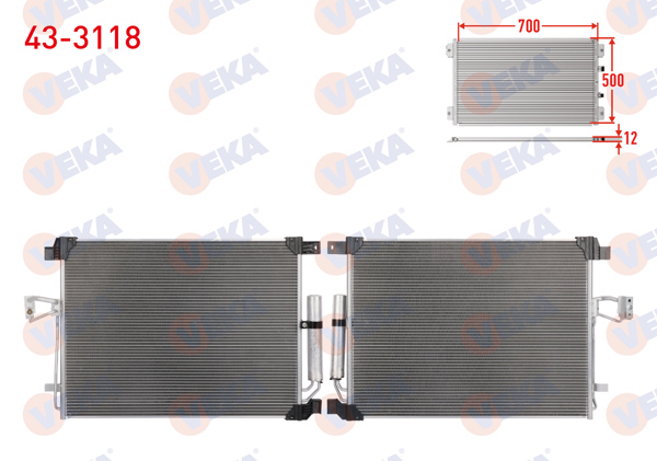VEKA 43-3118 | Klima Radyatörü Nissan Navara (Np300 Dp23) 2.3 DCI 2015 -