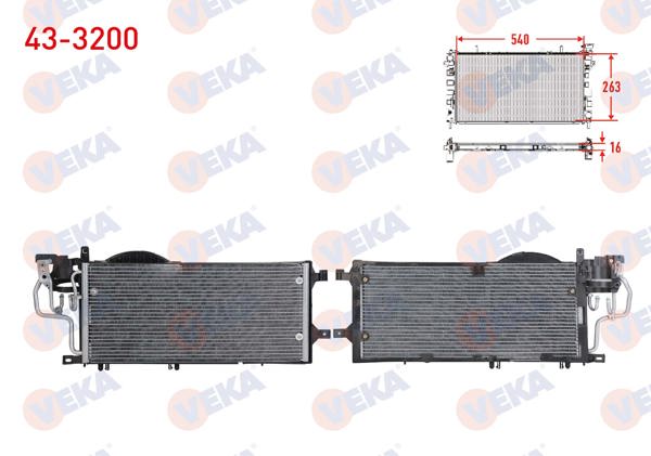 VEKA 43-3200 | Klima Radyatörü Opel Corsa C 1.3 CDTI M-T 2000-2006