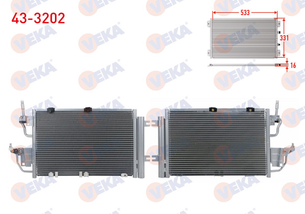 VEKA 43-3202 | Klima Radyatörü Opel Astra H 1.3 CDTI 2004-2010