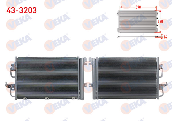 VEKA 43-3203 | Klima Radyatörü Opel Astra H 1.4İ 2004-2010