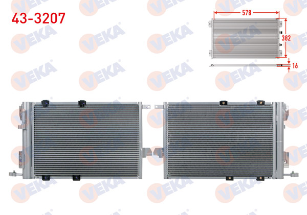 VEKA 43-3207 | Klima Radyatörü Opel Astra G (F69) 1.4 16V 1998-2005