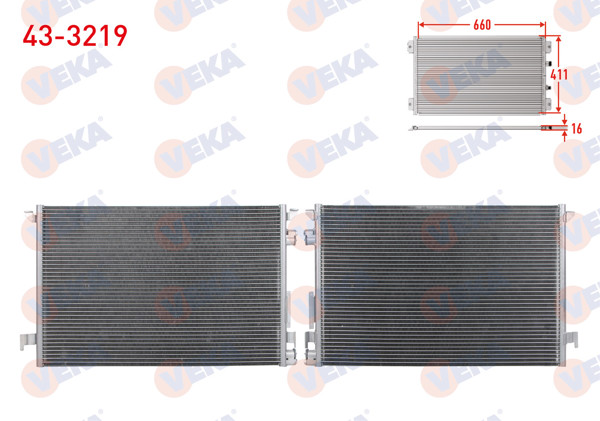 VEKA 43-3219 | Klima Radyatörü Opel Vectra C 1.6 16V 2002-2008