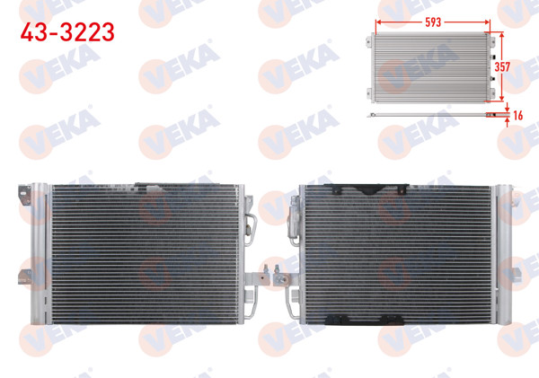 VEKA 43-3223 | Klima Radyatörü Opel Astra G (F69) 1.6 16V 1998-2005