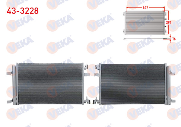 VEKA 43-3228 | Klima Radyatörü Opel Astra J 1.6İ A-T 2009-2016