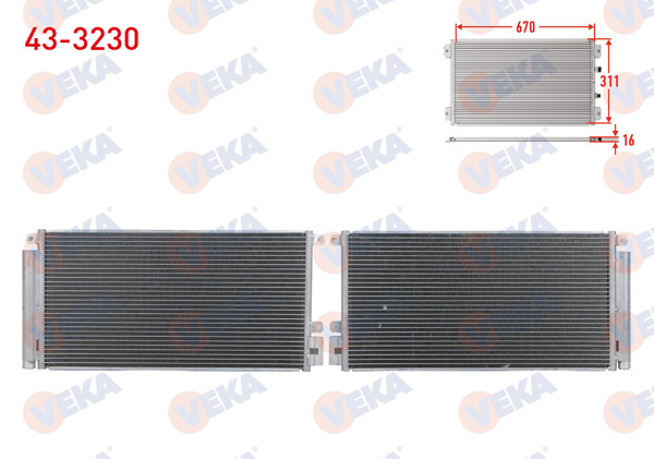 VEKA 43-3230 | Klima Radyatörü Opel Mokka 1.4 2012 -