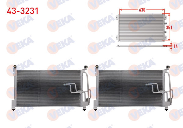 VEKA 43-3231 | Klima Radyatörü Opel Vectra A 1.6 1988-1995