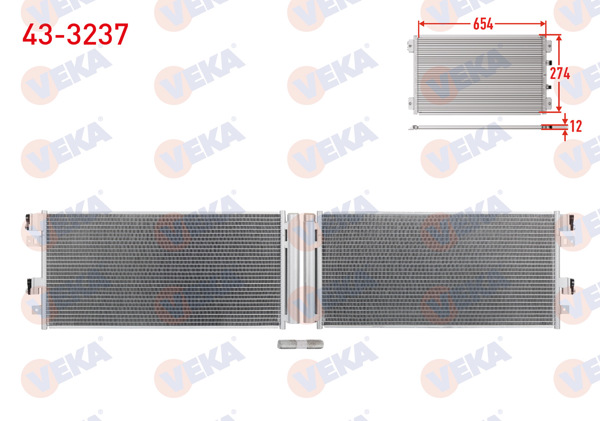 VEKA 43-3237 | Klima Radyatörü Opel Corsa E 1.0, 1.3 CDTI, 1.4 2014 -