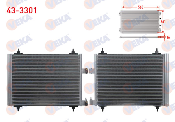 VEKA 43-3301 | Klima Radyatörü Peugeot 307 (3A / C) 1.4 HDI M-T 2000-2007