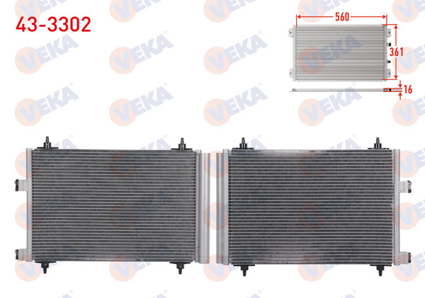VEKA 43-3302 | Klima Radyatörü Peugeot 307 (3A / C) 1.4 2000-2007