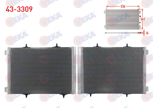VEKA 43-3309 | Klima Radyatörü 207 1.4 HDI-1.4 İ-1.6 İ-1.6 HDI 07-12 / 208 1.0 İ-1.2-1.4 HDI-1.6-1.6 HDI 12-19 / 2008 12-19 / C2-C3 1.2-1.4 İ-1.4 HDI-1.5 HDI-1.6-İ 02-20 / Crossland 1.2-1.5 D-1.6 İ 17-/ Ds3 1.6