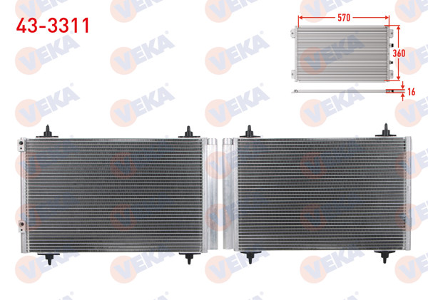 VEKA 43-3311 | Klima Radyatörü Peugeot 307 (3A / C) 1.4 HDI 2000-2007