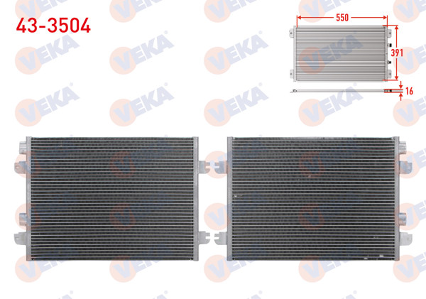 VEKA 43-3504 | Klima Radyatörü Dacia Logan (Ls) 1.5 DCI 65 Hp M-T 2004-2012