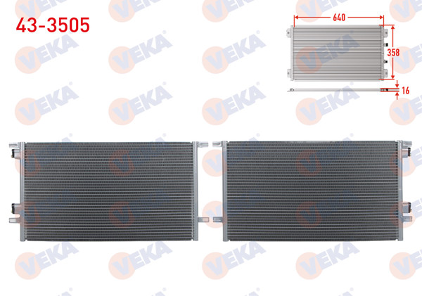 VEKA 43-3505 | Klima Radyatörü Renault Laguna I (B56,556) 1.6İ M-T 1993-2001