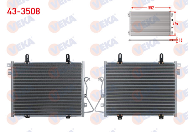 VEKA 43-3508 | Klima Radyatörü Renault Clio Symbol 1.2 M-T 1998-2005