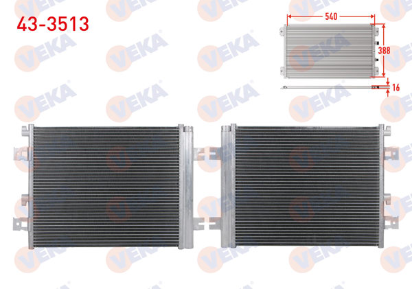 VEKA 43-3513 | Klima Radyatörü Dacia Duster 1.5 DCI M-T 4X4 2009-2012