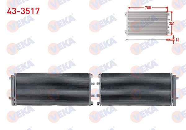 VEKA 43-3517 | Klima Radyatörü Renault Master III (Fv) 2.3 DCI 2010 -