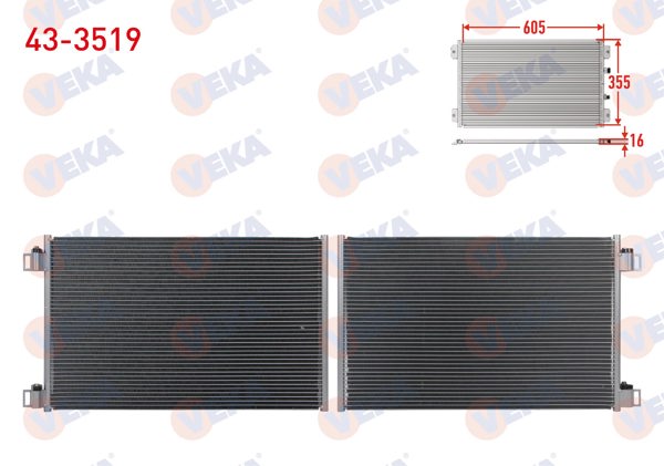 VEKA 43-3519 | Klima Radyatörü Renault Kangoo (Kw0 / 1) 1.5 DCI 2008 -