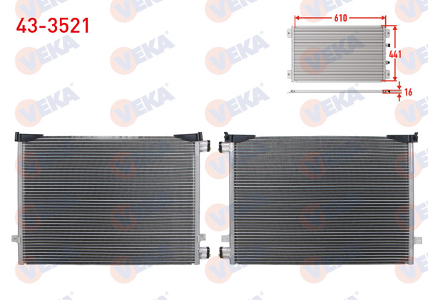 VEKA 43-3521 | Klima Radyatörü Renault Traffic II (Fl) 2.0 DCI (Delik Çapı 15,5 mm) 2006-2014