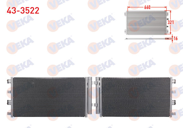 VEKA 43-3522 | Klima Radyatörü Dacia Duster 1.5 DCI 108 Hp 2009-2012