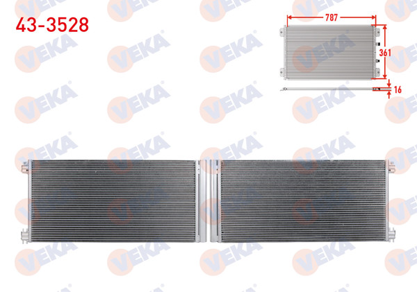 VEKA 43-3528 | Klima Radyatörü Renault Traffic III (Jg_) 1.6 DCI 2014 -