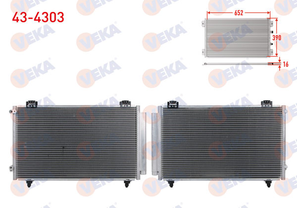 VEKA 43-4303 | Klima Radyatörü Toyota Corolla (_E12_) 1.4 Vvt-I A-T / M-T 2002-2007