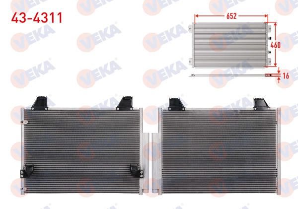 VEKA 43-4311 | Klima Radyatörü Toyota Hı-Lux Pick Up (Tgn1_, Ggn2_, Ggn1_, Kun2_, Kun1_) 2.5 D-4D 2005-2011