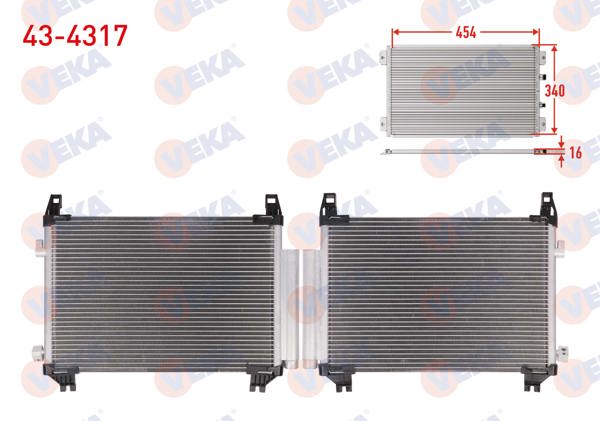 VEKA 43-4317 | Klima Radyatörü Toyota Yaris (P13) 1.0 2010-2020 / 1.33 2011-2017