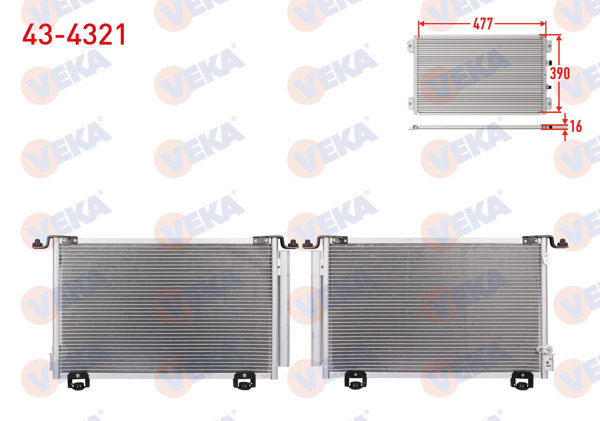 VEKA 43-4321 | Klima Radyatörü Toyota Avensis (T25) 2.0 2003-2008
