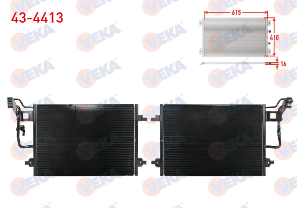 VEKA 43-4413 | Klima Radyatörü Volkswagen Passat (3B3) 1.8 A-T / M-T 2000-2005