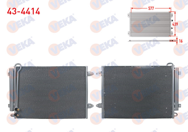 VEKA 43-4414 | Klima Radyatörü Volkswagen Passat (3C2) 1.6 FSI A-T / M-T 2005-2008