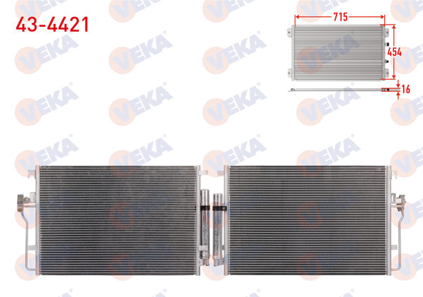 VEKA 43-4421 | Klima Radyatörü Tuplu Volkswagen Crafter 2.0 TDI-2.5 TDI 2006-2016 / Mercedes Sprinter 2006-2018 / Mercedes Sprinter M-T 2018 -