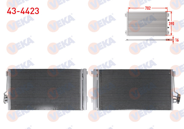 VEKA 43-4423 | Klima Radyatörü Mercedes Vito (W639) 111 CDI 2003-2014